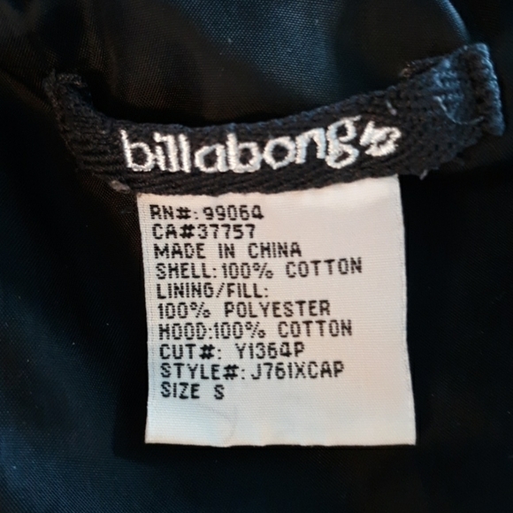 Billabong small black winter coat jacket - Picture 4 of 5